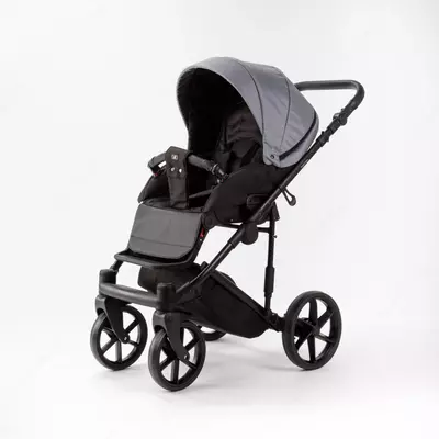 Детская коляска 2-в-1 "Adamex" Locco Light LL-TK60 (Польша) Серая/черная