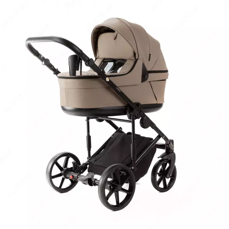 Детская коляска 2-в-1 "Adamex" Locco Light Deluxe LL-SA9 (Польша) Темно/Бежевая/черная