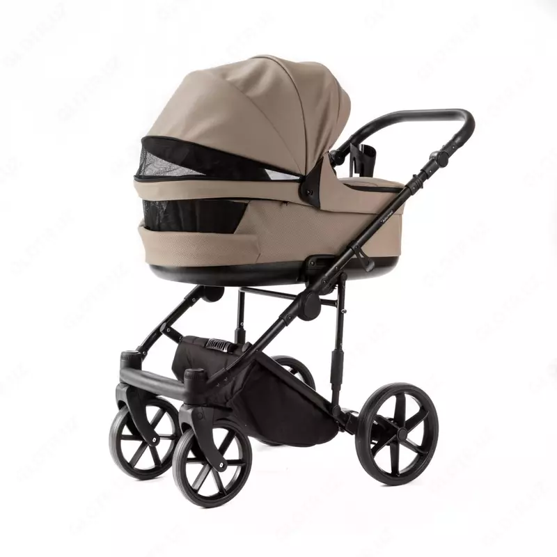 Детская коляска 2-в-1 "Adamex" Locco Light Deluxe LL-SA9 (Польша) Темно/Бежевая/черная