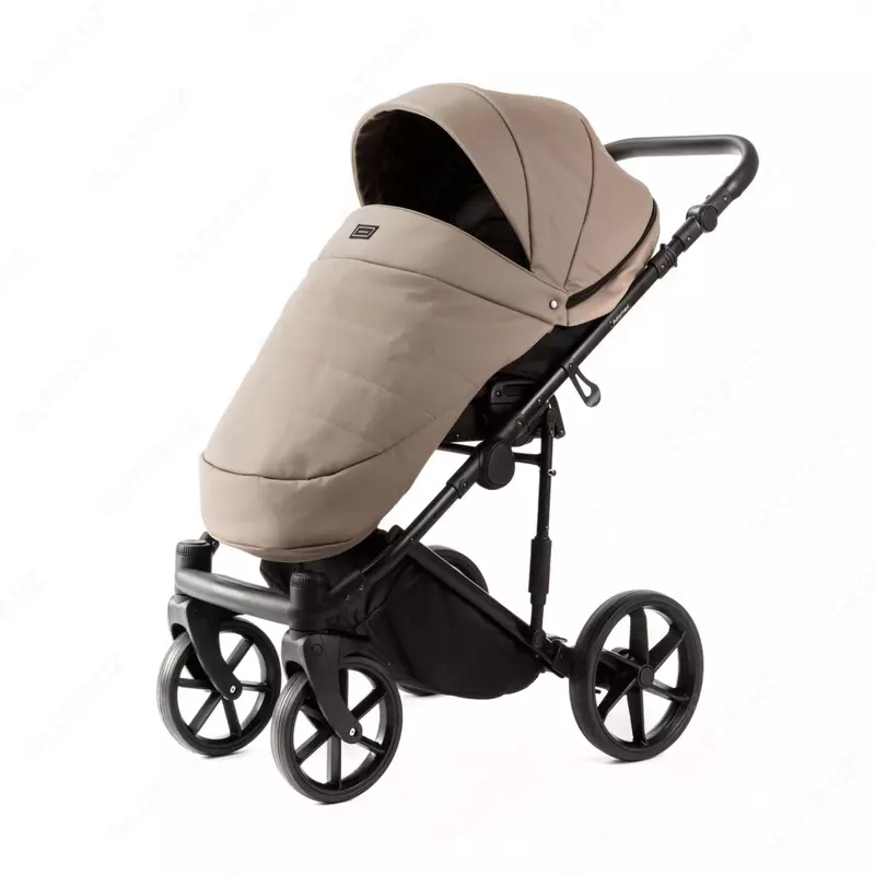 Детская коляска 2-в-1 "Adamex" Locco Light Deluxe LL-SA9 (Польша) Темно/Бежевая/черная