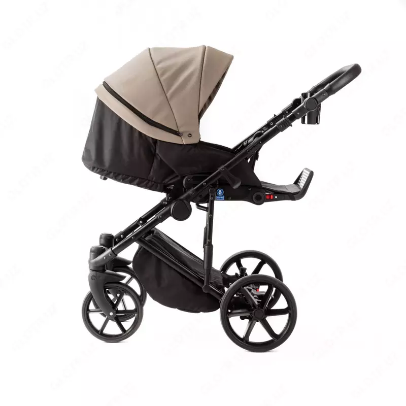 Детская коляска 2-в-1 "Adamex" Locco Light Deluxe LL-SA9 (Польша) Темно/Бежевая/черная