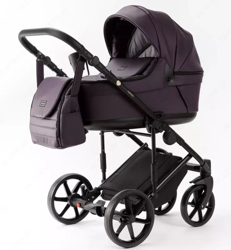 Bolalar aravachasi 2-in-1 "Adamex" Locco Light Deluxe LL-SA34 (Polsha) Lilak/qora