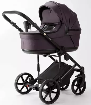 Детская коляска 2-в-1 "Adamex" Locco Light Deluxe LL-SA34 (Польша) Сиреневая/черная