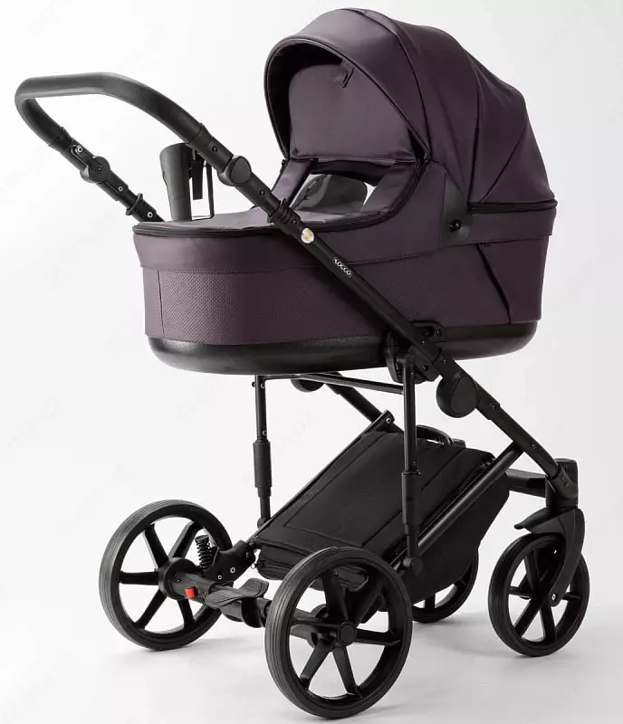 Bolalar aravachasi 2-in-1 "Adamex" Locco Light Deluxe LL-SA34 (Polsha) Lilak/qora