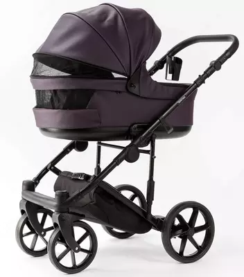 Детская коляска 2-в-1 "Adamex" Locco Light Deluxe LL-SA34 (Польша) Сиреневая/черная