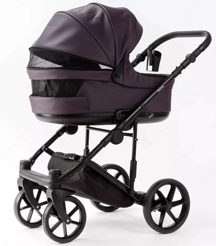 Bolalar aravachasi 2-in-1 "Adamex" Locco Light Deluxe LL-SA34 (Polsha) Lilak/qora