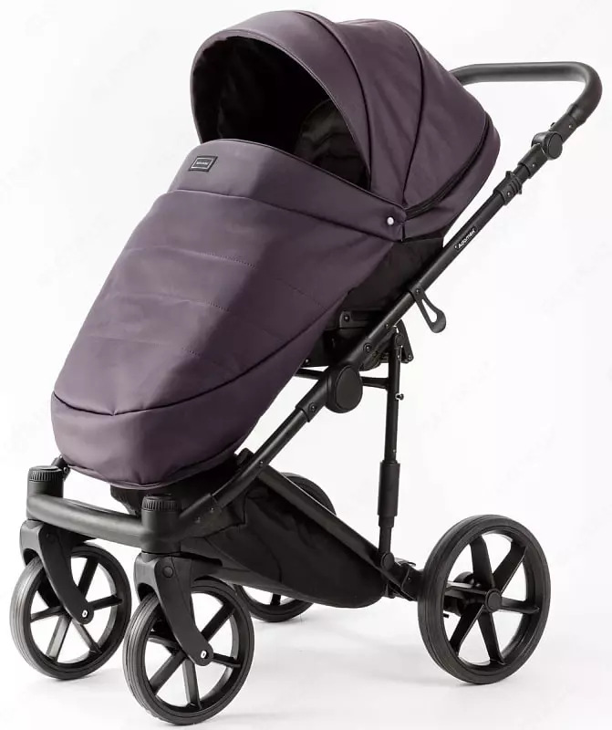 Bolalar aravachasi 2-in-1 "Adamex" Locco Light Deluxe LL-SA34 (Polsha) Lilak/qora