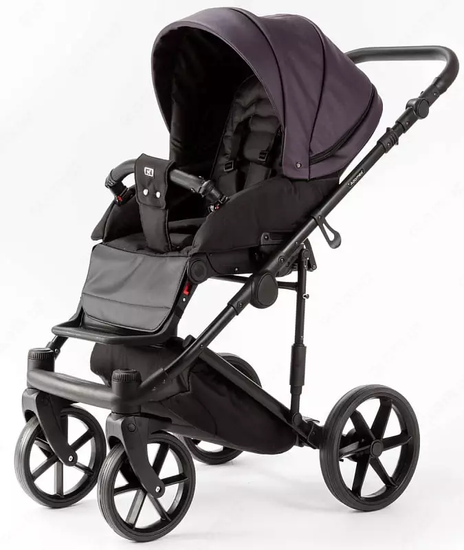 Bolalar aravachasi 2-in-1 "Adamex" Locco Light Deluxe LL-SA34 (Polsha) Lilak/qora