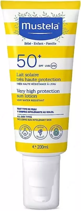 Quyoshdan himoya qiluvchi loson yuqori himoyalangan "Mustela" SPF50+ (200 ml) Fransiya
