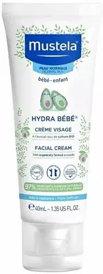 Bolalar uchun nemlendirici yuz kremi-balzam "Mustela" Hydra Baby (40 ml) Frantsiya