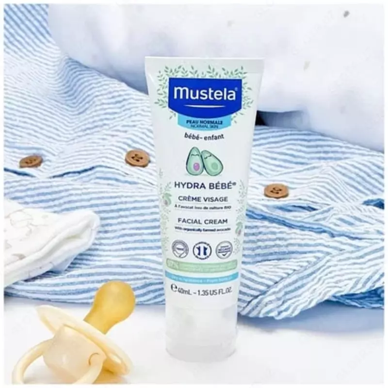 Детский увлажняющий крем-бальзам для лица "Mustela" Hydra Baby (40 мл) Франция