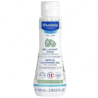 Мягкий гель для купания новорожденных "Mustela" Bebe (100 мл) Франция