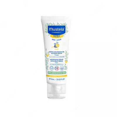 "Mustela" Bebe (200 ml) Frantsiya quruq teri uchun sovuq kremli chaqaloq tanasi losoni