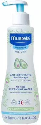 Очищающая вода-лосьон для новорожденных (без смывания) "Mustela" Bebe (300 мл) Франция