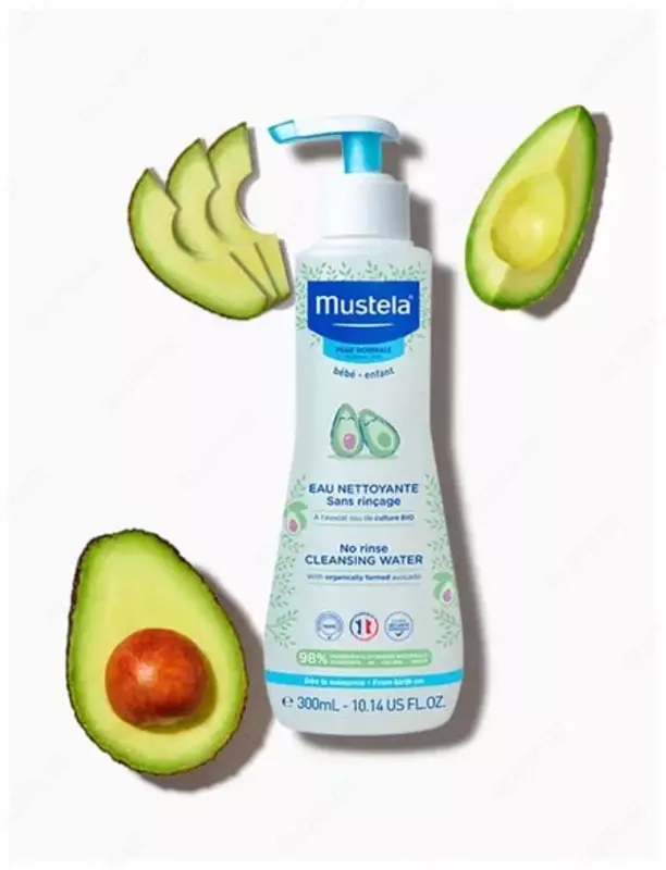 Очищающая вода-лосьон для новорожденных (без смывания) "Mustela" Bebe (300 мл) Франция