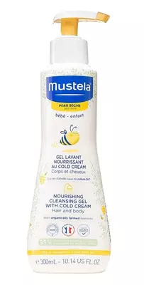 Мягкий крем-гель для купания новорожденных "Mustela" Bebe (300 мл) Франция