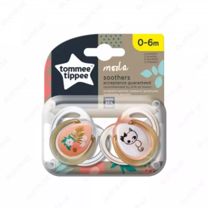 Силиконовая соска Tommee Tippee Moda 0-6 мес, 2 шт