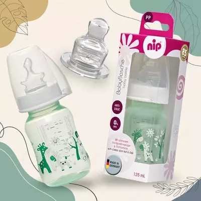 🇩🇪NIP Бутылочка пластиковая "Family" 125 мл с соской силикон