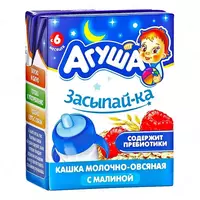 Кашка Агуша Засыпай-ка молочно-овсяная с малиной с 6 мес. 200 г