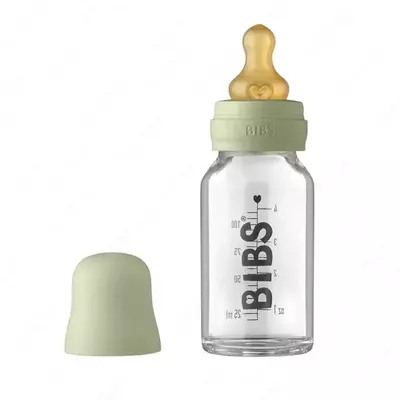 110ml BIBS Baby Glass Bottle Blush to'plamidagi oziqlantiruvchi shisha