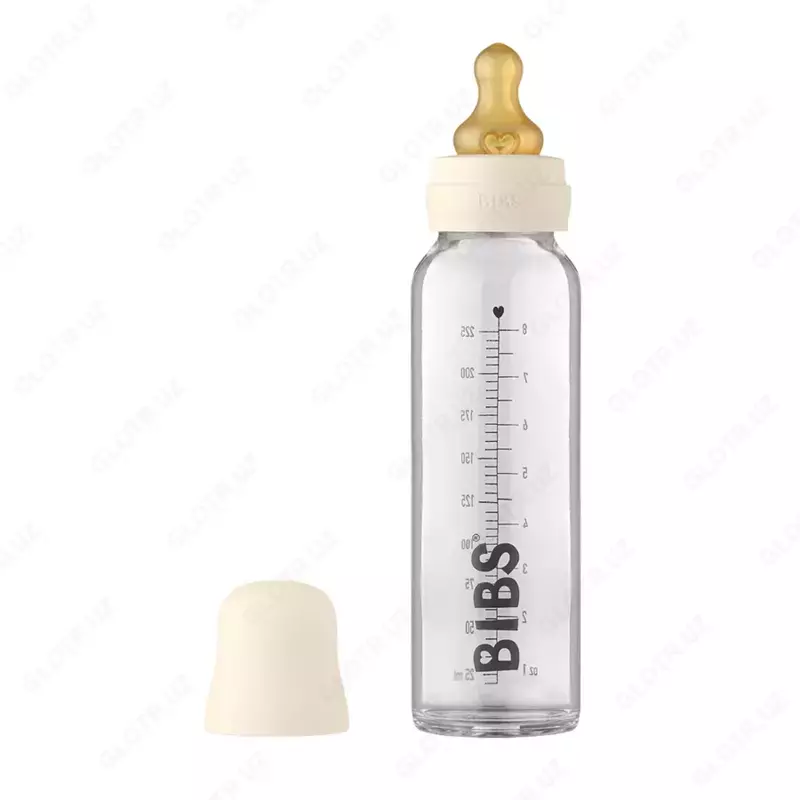 Бутылочка для кормления в наборе 225 мл BIBS Baby Glass Bottle Ivory