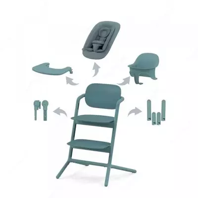 Cybex - lemo 4in1 set Stone Blue / mid blue bolalar uchun ovqatlanish kafedrasi