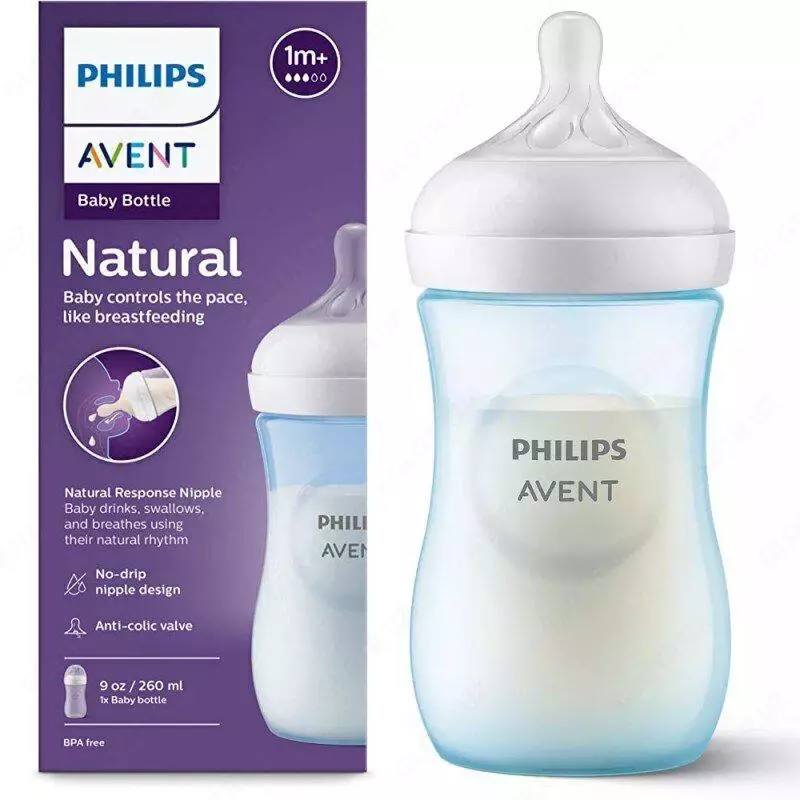 Oziqlantirish idishi Philips Avent natural seriyasi (1m+, 260 ml)