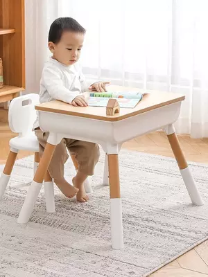Bolalar uchun sozlanishi yog'och to'plami qattiq yog'och stol va stul