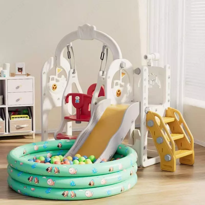 Горки, качели с сухим бассейном