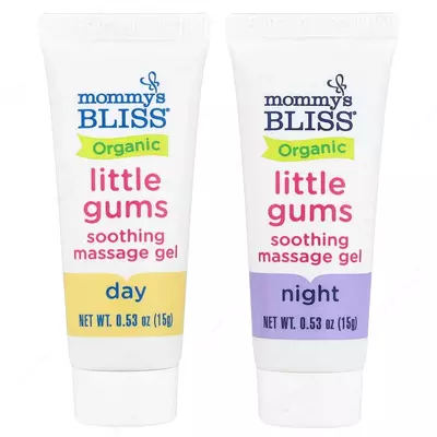 Успокаивающий массажный гель для десен у новорожденных "Mommy’s Bliss" Organic Little Gums дневной/ночной пакет