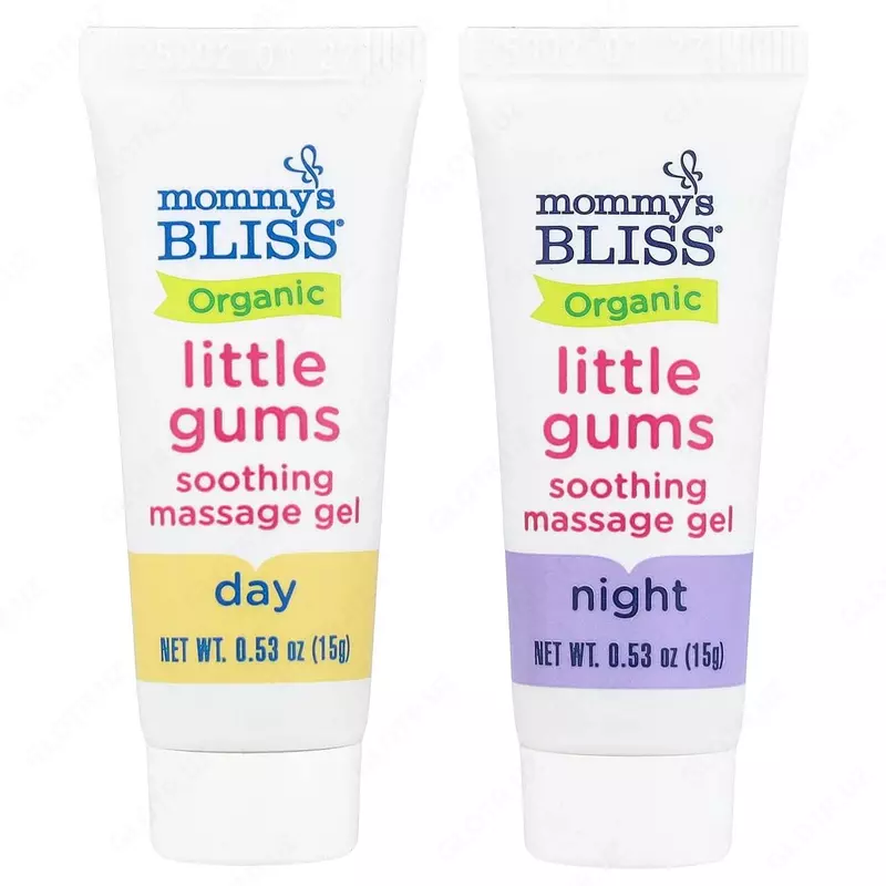 Успокаивающий массажный гель для десен у новорожденных "Mommy’s Bliss" Organic Little Gums дневной/ночной пакет