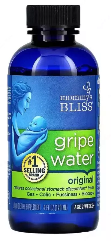 Dereotu suvi, chaqaloqlar uchun "Mommy's Bliss" Gripe suvi, 2 haftadan boshlab, 120 ml. (YANGI)