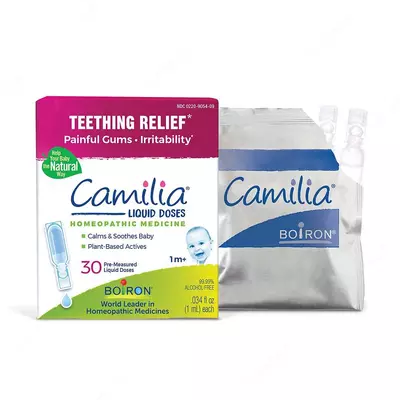 Средство для снятия боли при прорезывании зубов (капли) "Camilia" Boiron, 30 отмеренных жидких доз, 1 мл.