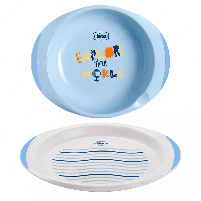 Набор столовых приборов для детей "CHICCO" 12м+, 5 предметов (Blue)