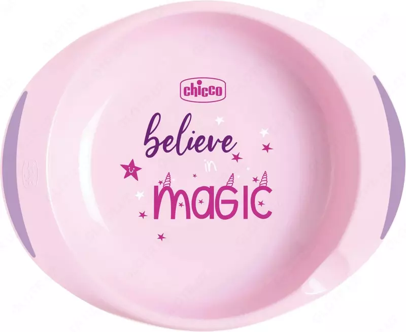 Bolalar uchun idishlar to'plami "CHICCO" 12m+, 5 ta (Pushti)