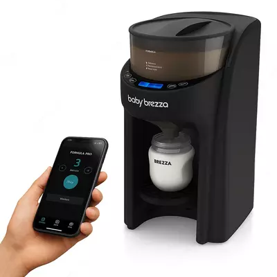 Sut formulasi dispenseri "Baby Brezza" Pro Advanced, Wi-Fi (maqola - FRP0066) Qora