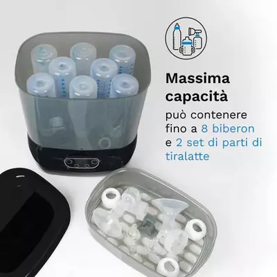 Стерилизатор и сушилка (паровая) для детских бутылочек "Baby Brezza" One Step Advanced (Арт. - BRZ0172) Черный