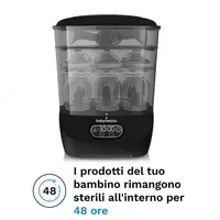 по запросу "Baby Brezza" chaqaloq shishalari uchun sterilizator va quritgich (bug ') One Step Advanced (Art. - BRZ0172) Qora