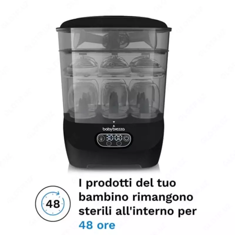 Стерилизатор и сушилка (паровая) для детских бутылочек "Baby Brezza" One Step Advanced (Арт. - BRZ0172) Черный