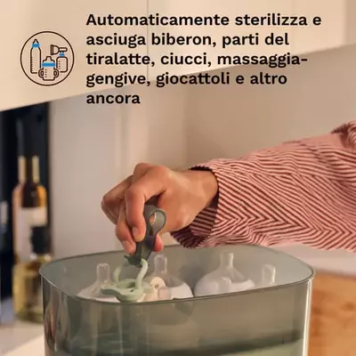 Стерилизатор и сушилка (паровая) для детских бутылочек "Baby Brezza" One Step Advanced (Арт. - BRZ0172) Черный