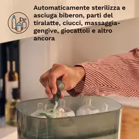 "Baby Brezza" chaqaloq shishalari uchun sterilizator va quritgich (bug ') One Step Advanced (Art. - BRZ0172) Qora Chakana savdo