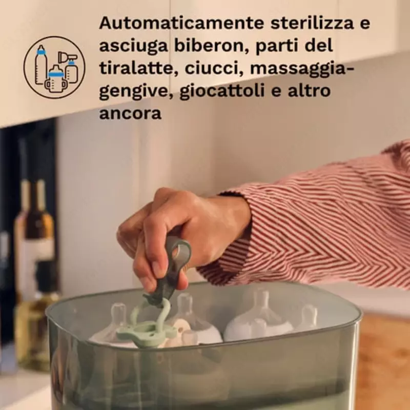 Стерилизатор и сушилка (паровая) для детских бутылочек "Baby Brezza" One Step Advanced (Арт. - BRZ0172) Черный