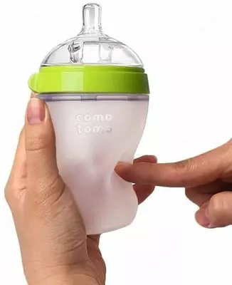 Набор бутылочек (силиконовые) "Como Tomo" 250 мл, +3 м, 2 шт., зеленая