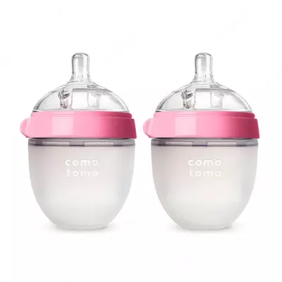Набор бутылочек (силиконовые) "Como Tomo" 150 мл, +3 м, 2 шт., розовая
