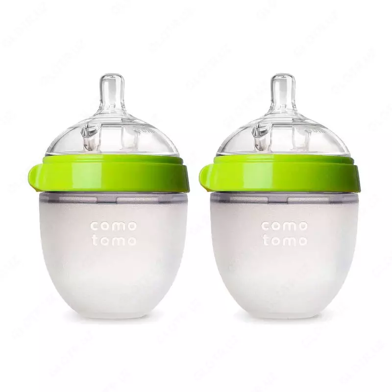 Набор бутылочек (силиконовые) "Como Tomo" 150 мл, +3 м, 2 шт., зеленая