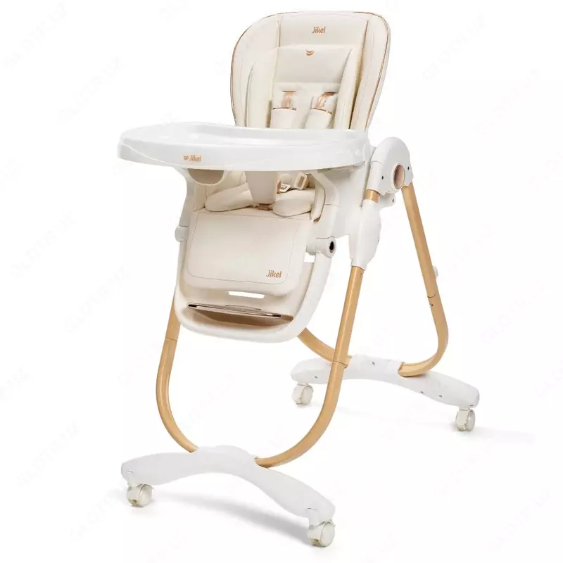 Детский стульчик для кормления "Jikel" Nobel Highchair Creamy Beige, от 6 мес. до 3 лет (NEW)