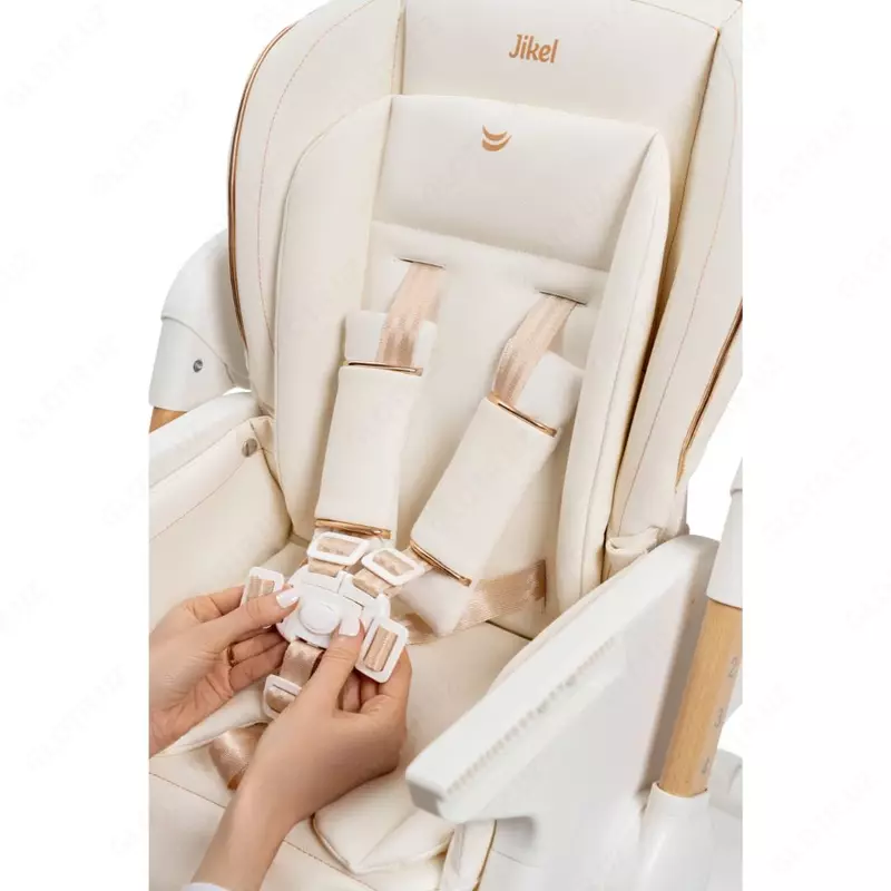 Детский стульчик для кормления "Jikel" Nobel Highchair Creamy Beige, от 6 мес. до 3 лет (NEW)