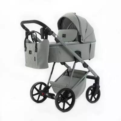 Детская коляска 2 в 1 "Adamex" Delta Nature 8 MINT, +0 мес., сумка для мамы