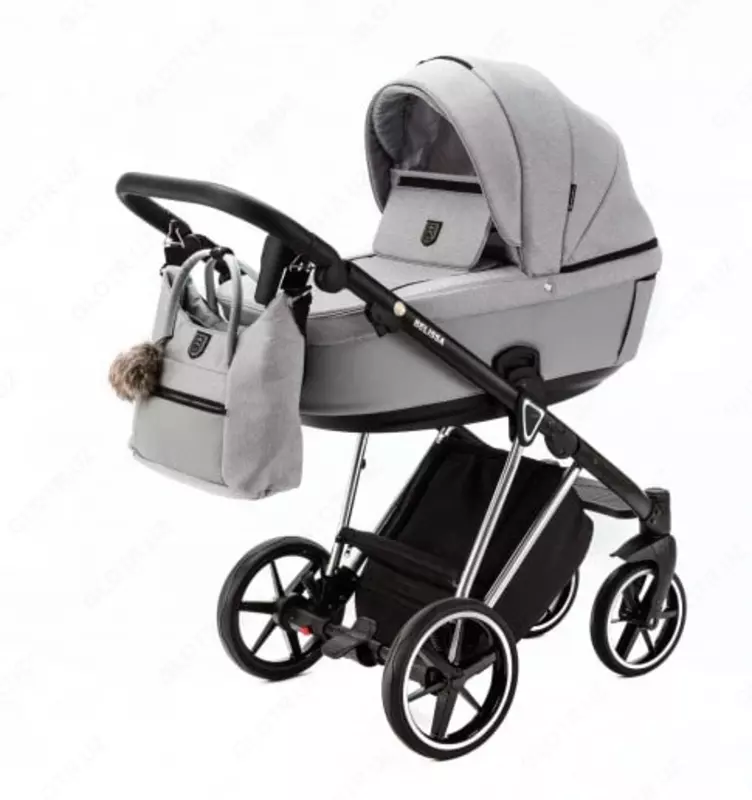 Детская коляска 2-в-1 "Adamex" Blanc Special Edition PS586 (Польша) Светло-серая