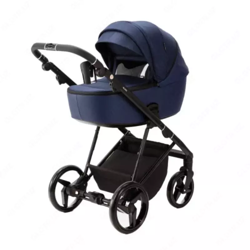 Детская коляска 2-в-1 "Adamex" Blanc Special Edition LUX PS-64 (Польша) Темно-синяя